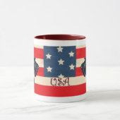 Zwei Patriotic Scottish Terriers Tasse (Zentrum)