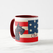 Zwei Patriotic Scottish Terriers Tasse (Vorderseite Links)