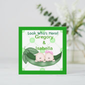 ZWEI PEAS IN EINER POD-BABABY-ANKÜNDIGUNG ANKÜNDIGUNG (Stehend Vorderseite)