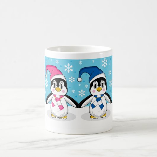 Zwei Penguins-Kaffee-Tasse Kaffeetasse (Mittel)