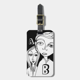 Zwei personalisierte Briefe und lustige Doodle-Fig Gepäckanhänger