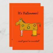Zwei-Personen-Pferdekostüm Witziges Halloween-Part Einladung (Vorne/Hinten)