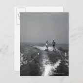 Zwei Personen Wasserski Postkarte (Vorne/Hinten)