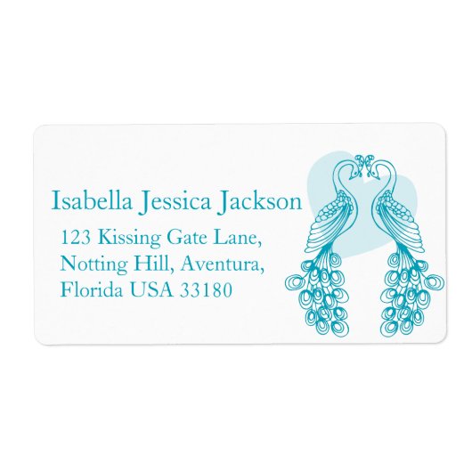 Zwei Pfau Hochzeitsrückantwort (Vorne)