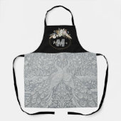 Zwei Pfauen, Blume, Art Personalisiert Monogram Schürze (Vorderseite)