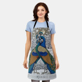 Zwei Pfauen in Liebe Kunst Schürze, Koch Küche Schürze (Getragen)