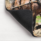 Zwei Pferd Team Mixed Media Collage Mousepad (Ecke)