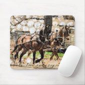 Zwei Pferd Team Mixed Media Collage Mousepad (Mit Mouse)