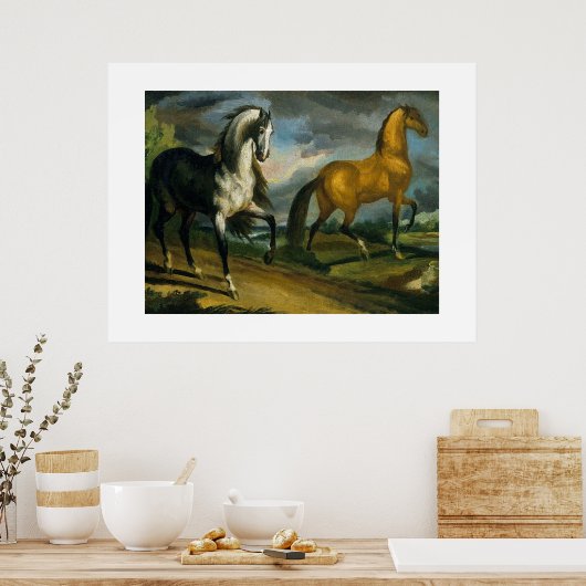 Zwei Pferde 1808 Poster (Küche)