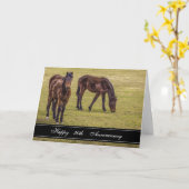 Zwei Pferde 50 Jahre Karte (Gelbe Blume)