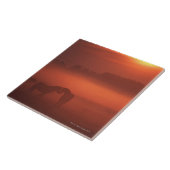 Zwei Pferde am Sonnenuntergang Fliese (Seite)