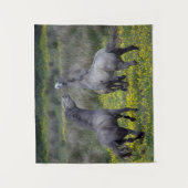 Zwei Pferde Buck and Play Wandteppich (Vorderseite)