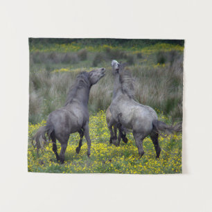 Zwei Pferde Buck and Play Wandteppich