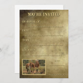 Zwei Pferde für diese Landschaft oder den landwirt Einladung (Vorne/Hinten)