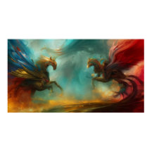 Zwei Pferde galoppieren moderne abstrakte Kunst 2 