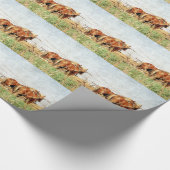 Zwei Pferde im Entwurf sind arbeitsbereit Geschenkpapier (Ecke)