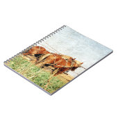 Zwei Pferde im Entwurf sind arbeitsbereit Notizblock (Linke Seite)