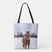 ZWEI PFERDE IM SCHNEE TASCHE (Rückseite)