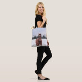 ZWEI PFERDE IM SCHNEE TASCHE (Am Model)