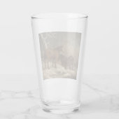 Zwei Pferde im Schnee (Winterlandschaft) Glas (Rückseite)