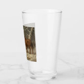 Zwei Pferde im Schnee (Winterlandschaft) Glas (Links)