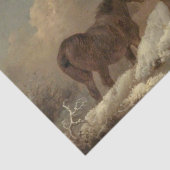 Zwei Pferde im Schnee (Winterlandschaft) Seidenpapier (Ausschnitt)