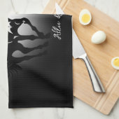 Zwei Pferde in der Liebe Schwarz-weißes Pferdefreu Geschirrtuch (Viertel Falte)