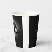 Zwei Pferde in der Liebe Schwarz-weißes Pferdefreu Pappbecher (Links)