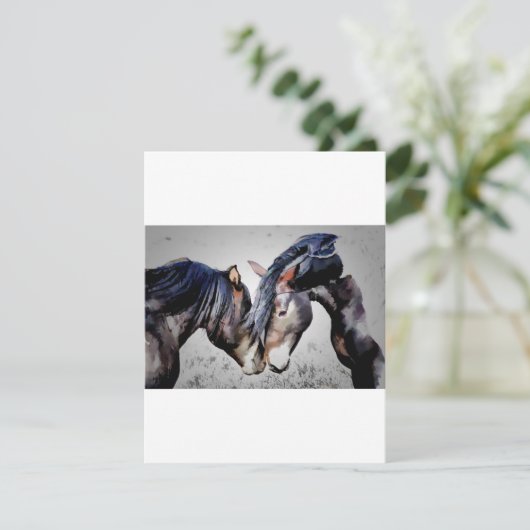 zwei Pferde in der Liebeeinladung, Einladung (Stehend Vorderseite)