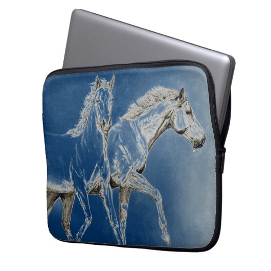 Zwei Pferde Laptopschutzhülle (Vorderseite Links)