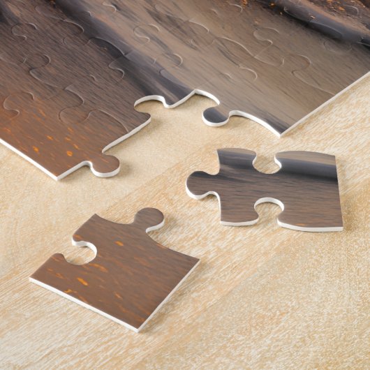 Zwei Pferde laufen bei Sonnenuntergang am Strand Puzzle (Seite)