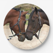 Zwei Pferde Liebe Pappteller (Vorderseite)