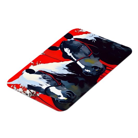 Zwei Pferde Magnet (Linke Seite)