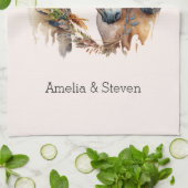 Zwei Pferde mit Feather Dekorationen Boho Geschirrtuch (Gefaltet)