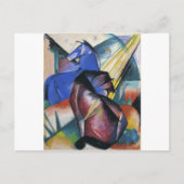 Zwei Pferde, rot und blau von Franz Marc Postkarte (Vorderseite)