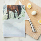 Zwei Pferde - Schneeerlebnis Handtuch (Viertel Falte)