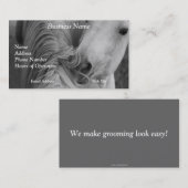 Zwei Pferde soziale Grooming B&W Pferdefotografie Visitenkarte (Vorne/Hinten)