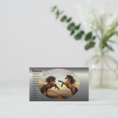 Zwei Pferde Visitenkarte (Stehend Vorderseite)