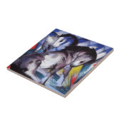 Zwei Pferde (von Franz Marc) Fliese (Seite)