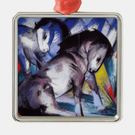 Zwei Pferde (von Franz Marc) Ornament Aus Metall