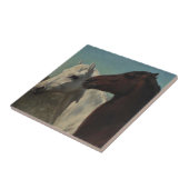 Zwei Pferde von Rosa Bonheur Fliese (Seite)