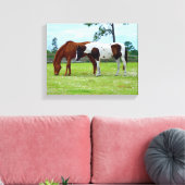 Zwei Pferde weiden Leinwand (Insitu (Wohnzimmer))