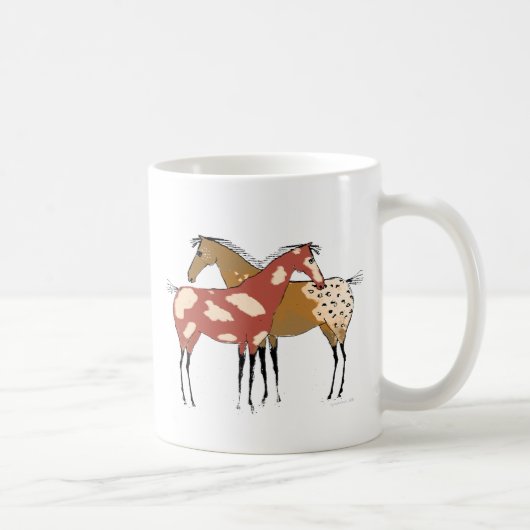 Zwei PferdeAppaloosa u. Farben-Entwurf Kaffeetasse (Rechts)