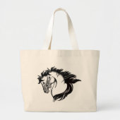 Zwei Pferdeköpfe Jumbo Stoffbeutel (Vorne)