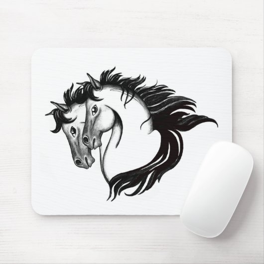 Zwei Pferdeköpfe Mousepad (Mit Mouse)