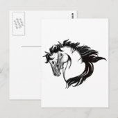 Zwei Pferdeköpfe Postkarte (Vorne/Hinten)