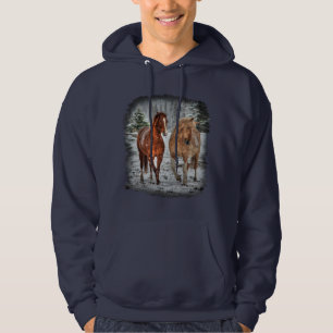 Zwei Pferdekraut im Schnee Foto Kunst Hoodie