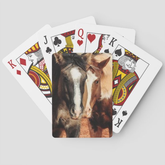 Zwei Pferdespielkarten Spielkarten (Rückseite)