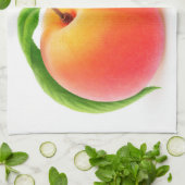 Zwei Pfirsiche Geschirrtuch (Gefaltet)