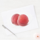 Zwei Pfirsiche Ovaler Aufkleber (Umschlag)